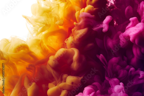 Abstract purple and orange paint explosion background