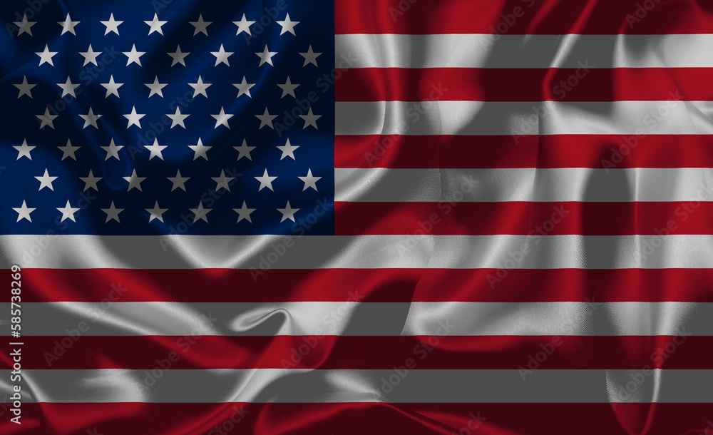 Obraz premium American flag in dark grainy grunge style. USA silky art patriotic background