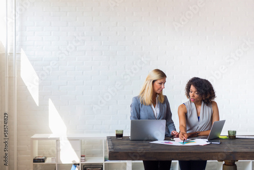 Two women working in office