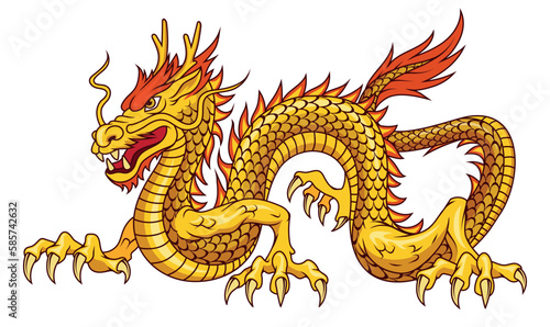 Chinese dragon. Vector Illustration of a traditional Chinese mythical animal
