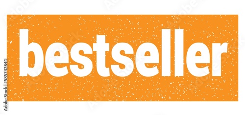 bestseller text written on orange stamp sign.