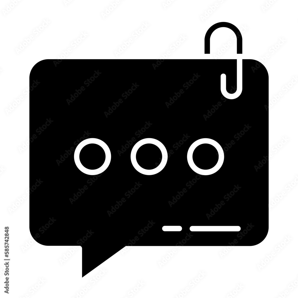 Attach Message Glyph Icon Attach Message Glyph Icon