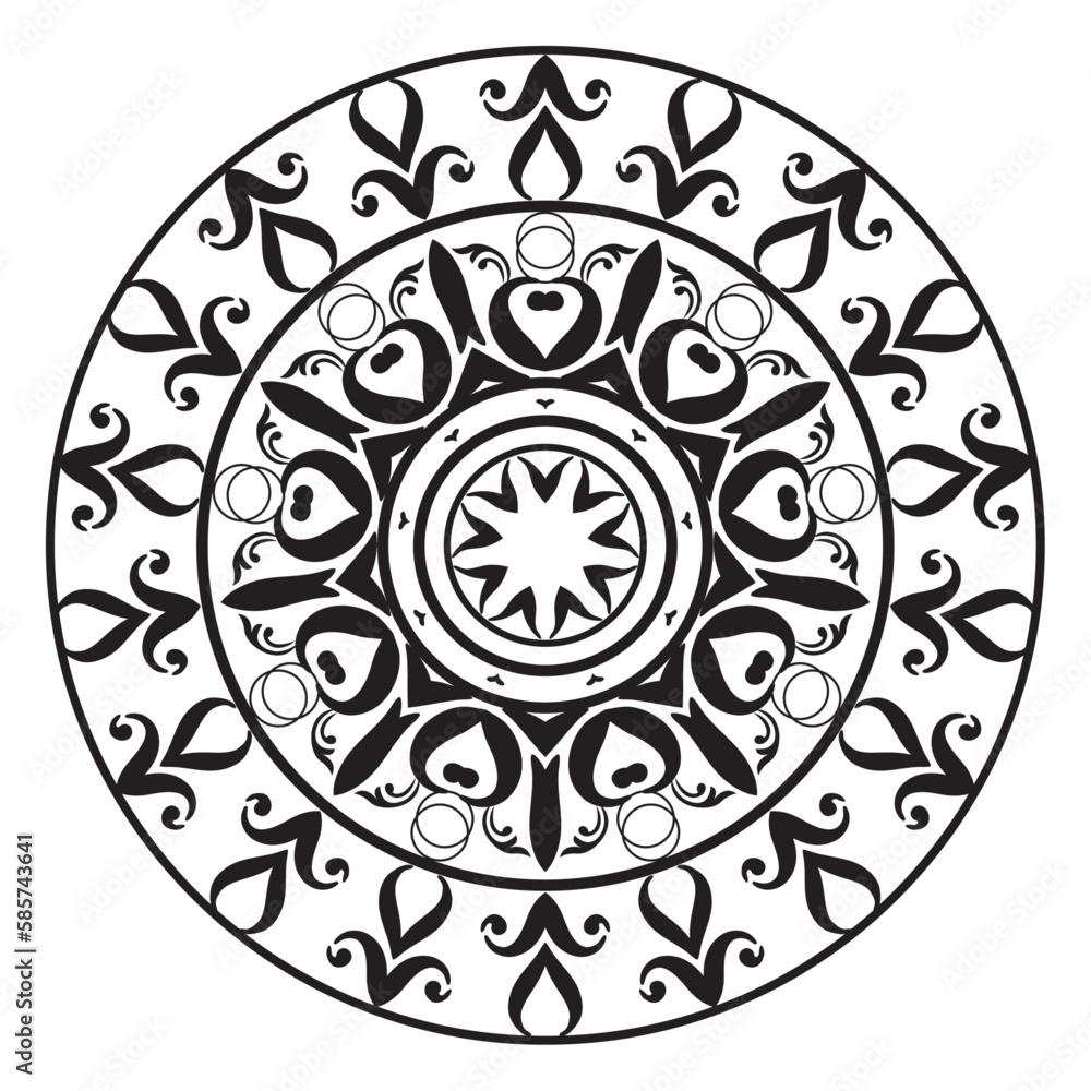 ethnic mandala decoration pattern, Mandalas for coloring book. Decorative round ornaments. Vintage decorative elements. Oriental pattern, vector illustration. mandala for Henna, Mehndi, tattoo, decora