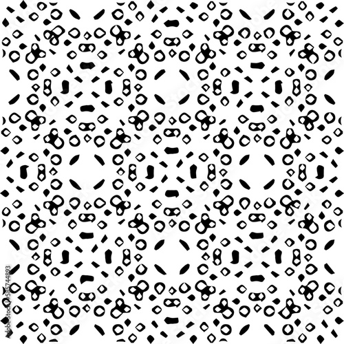 Background with abstract shapes. Black and white texture. Seamless monochrome repeating pattern for web page  textures  card  poster  fabric  textile.