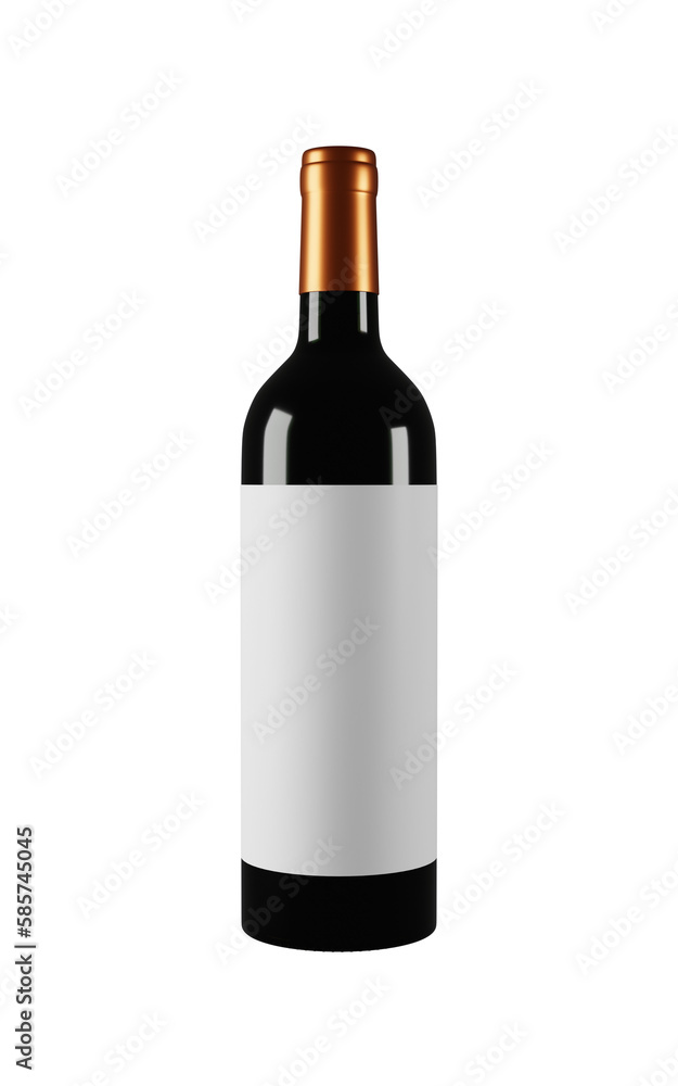 Wine Bottle with Blank Label - Transparent Background Wine Bottle with Blank Label - Transparent Background
