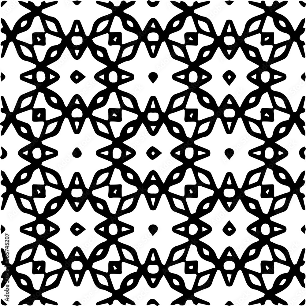 Background with abstract shapes. Black and white texture. Seamless monochrome repeating pattern for web page, textures, card, poster, fabric, textile. Background with abstract shapes. Black and white texture. Seamless monochrome repeating pattern for web page, textures, card, poster, fabric, textile.