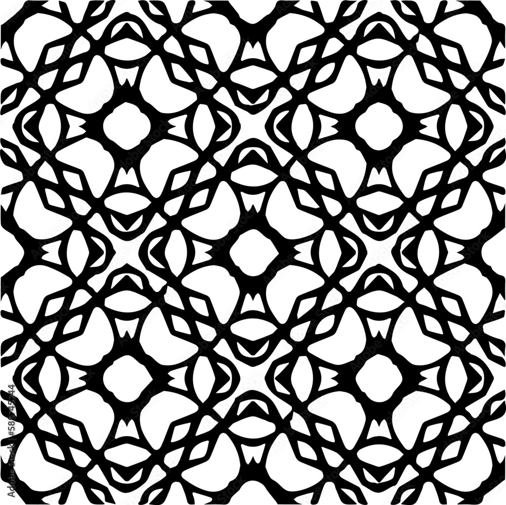 Background with abstract shapes. Black and white texture. Seamless monochrome repeating pattern for web page, textures, card, poster, fabric, textile. Background with abstract shapes. Black and white texture. Seamless monochrome repeating pattern for web page, textures, card, poster, fabric, textile.