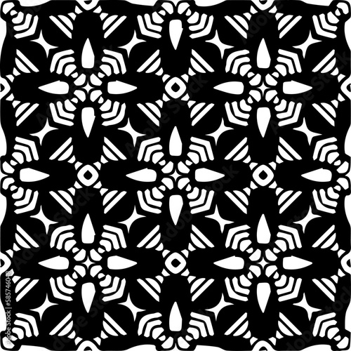 Background with abstract shapes. Black and white texture. Seamless monochrome repeating pattern for web page  textures  card  poster  fabric  textile.