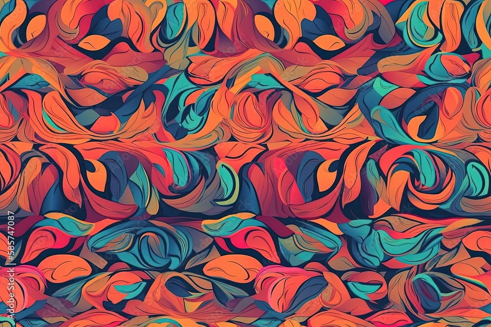 colorful wavy abstract shapes in a background. Generative AI colorful wavy abstract shapes in a background. Generative AI