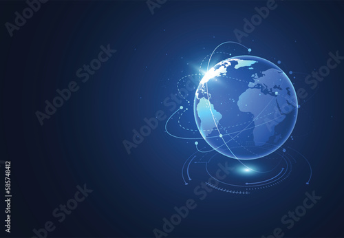 Global network connection. World map point and line composition concept of global business. Vector Illustration © royyimzy