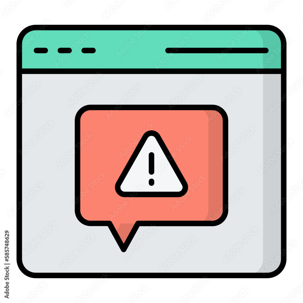 Message Warning Line Color Icon Message Warning Line Color Icon
