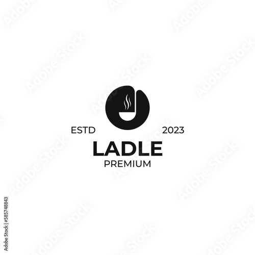 Vector ladle soup logo design concept illustration idea