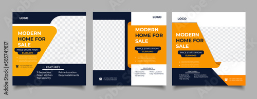 Flat real estate instagram post templates
