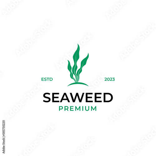 Flat seaweed logo design concept vector illustration idea