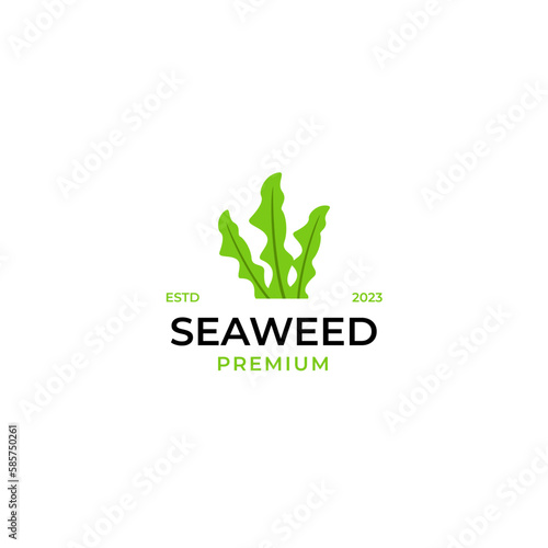 Flat seaweed logo design concept vector illustration idea