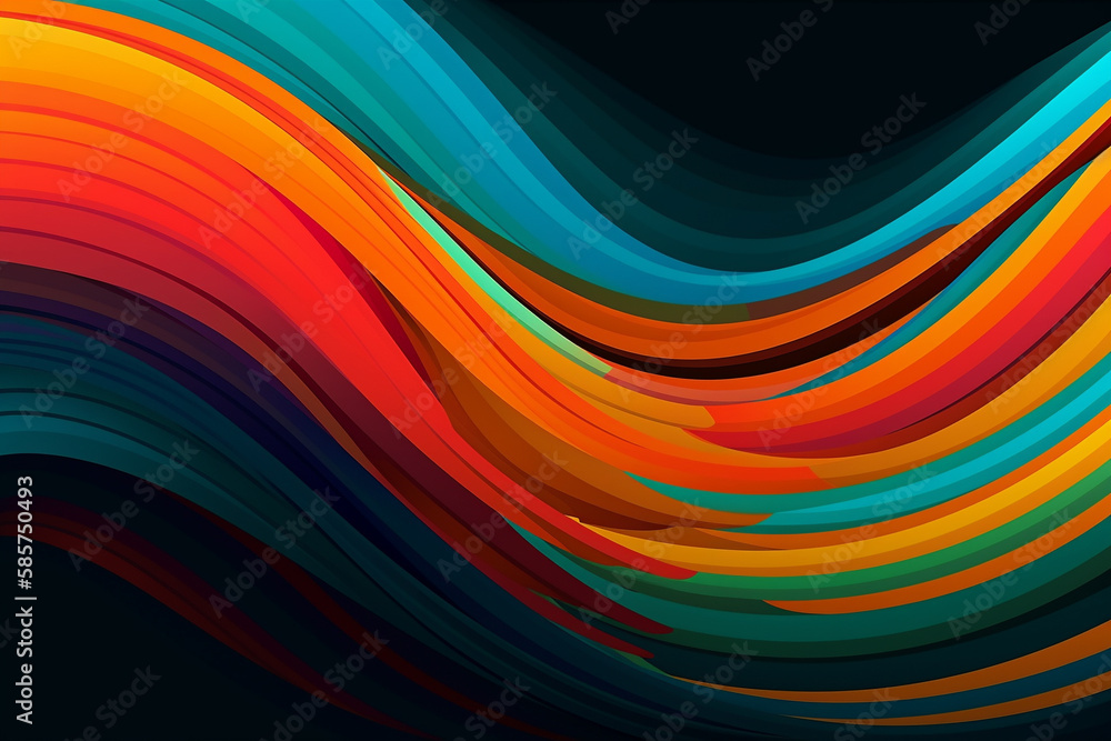 Obraz premium Vibrant Abstract Background. An abstract background illustration featuring vibrant colors and geometric shapes. Ai generated