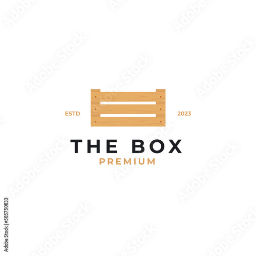 Vector wooden box logo design concept illustration idea