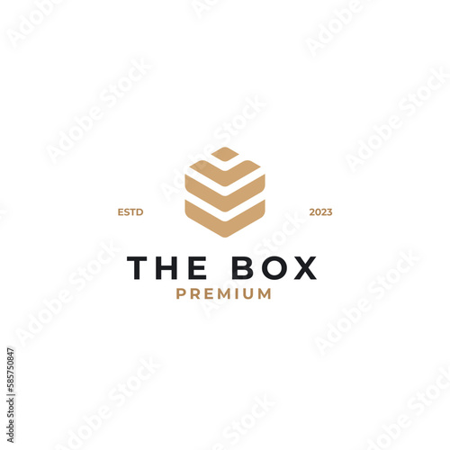 Vector wooden box logo design concept illustration idea