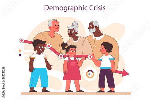 Aging society and low birth rate in developed countries set. Workforce