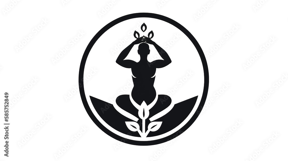 Minimalistic logo for a yoga studio, mental health, generative AI.