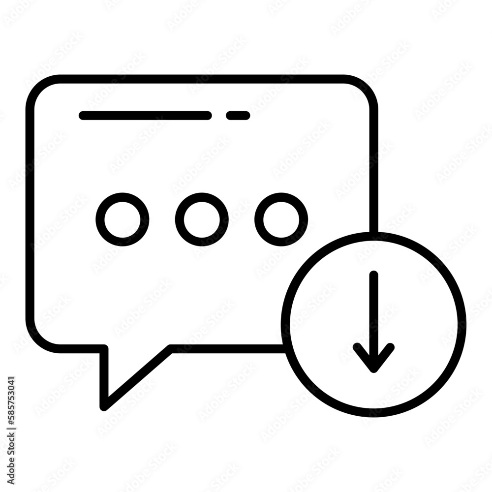 Incoming Message Outline Icon Incoming Message Outline Icon