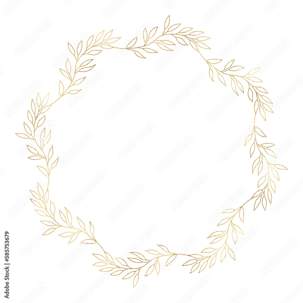 Floral gold wreath illustration Floral gold wreath illustration