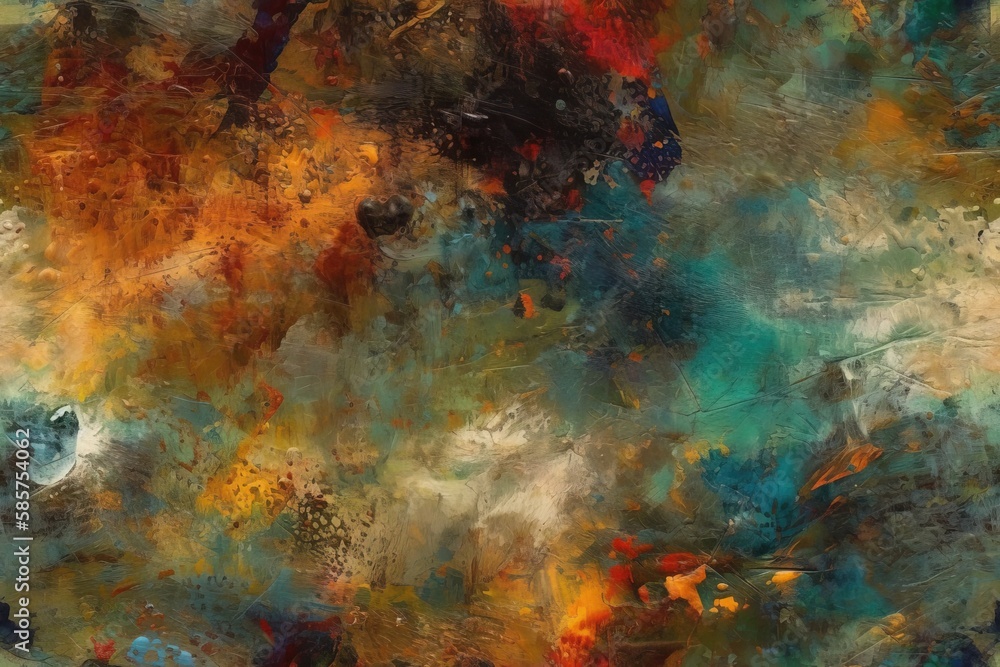 colorful abstract painting with dynamic brushstrokes. Generative AI colorful abstract painting with dynamic brushstrokes. Generative AI