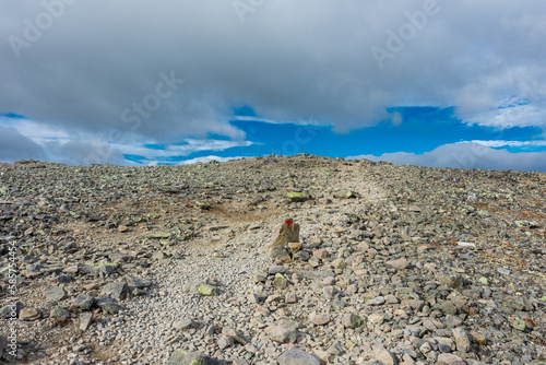 The hiking trail over the  Besseggen Ridge in Jotunheimen National Park photo