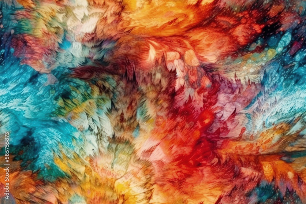 vibrant and multicolored abstract painting. Generative AI