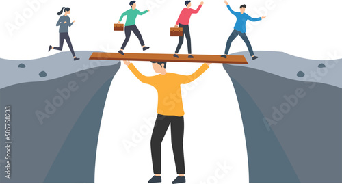 Leader supper employee for growth, Support for help, solve problems, manager mentorship or coaching to help team success, leadership to guide employees to achieve goal

