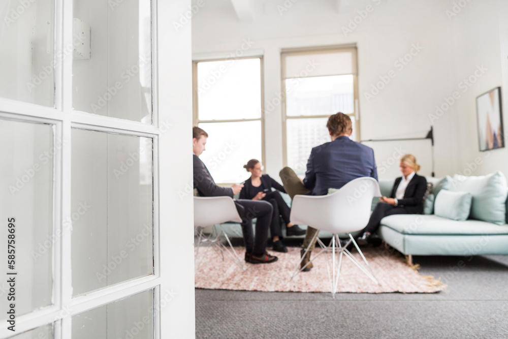 People talking at business meeting People talking at business meeting