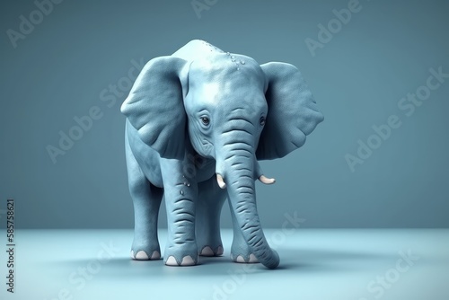 African elephant isolated in a dark grey background. Generative ai