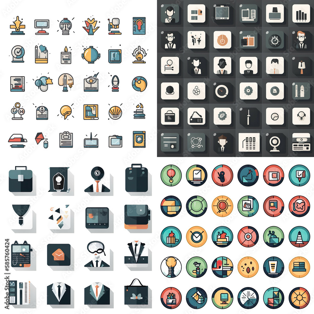Modern Business Icons Set Modern Business Icons Set