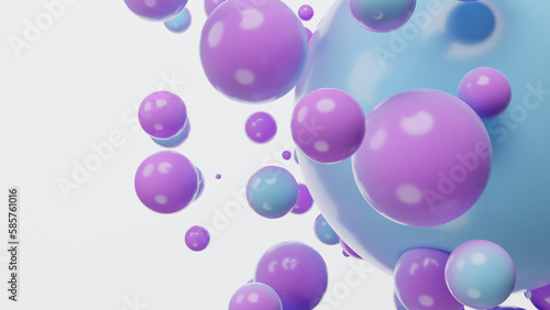 bunch of gradient spheres floating on a white background