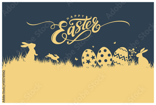 Happy Easter Vintage card, Happy Easter letters to print, Vintage Happy Easter greeting, Happy Easter banner printable, Easter templates to print
