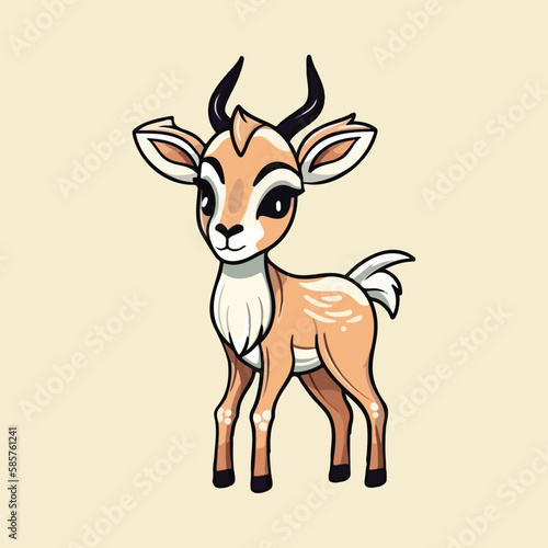 Cute Antelope Vector Illustration, Charming Savanna Animal Art