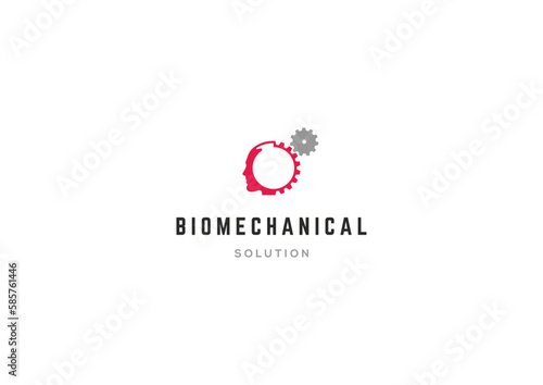 Template minimalist logo design solution for biomechanical company or organization