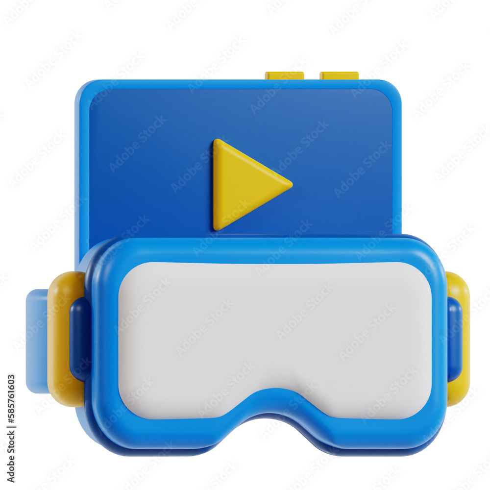 3D Virtual Reality Technology Concept in Isolated Background, Game Gadget, Futuristic Virtual Device 3D Virtual Reality Technology Concept in Isolated Background, Game Gadget, Futuristic Virtual Device