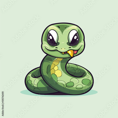 Cute Snake Illustration Vector: Adorable Serpent Design Artwork