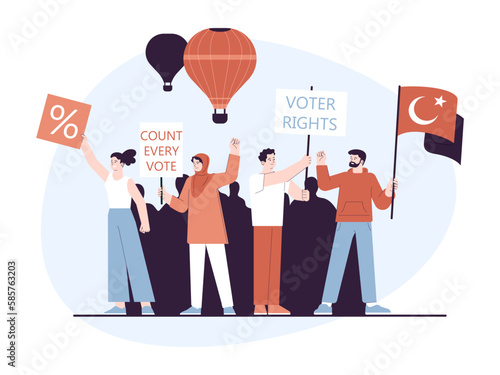 Turkey 2023 presidential election. Political demonstration or protest.