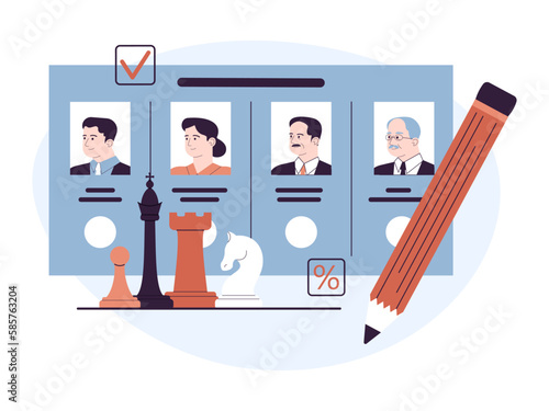 Presidential election. Democratic procedure, citizens deliberate and decide