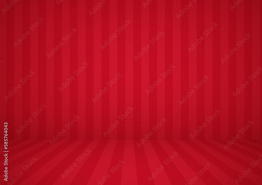 背景素材ストライプ柄の部屋赤色の壁と床