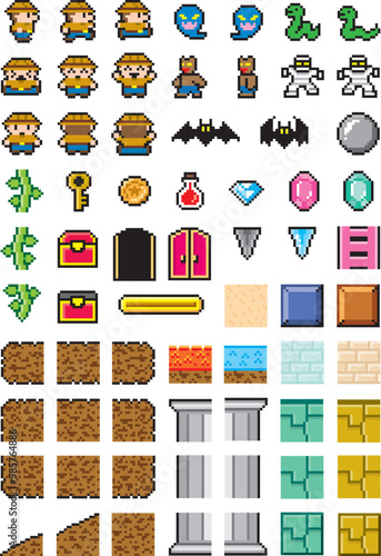 アクションゲーム風ドット絵　セット