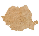 map of Romania on old brown grunge paper