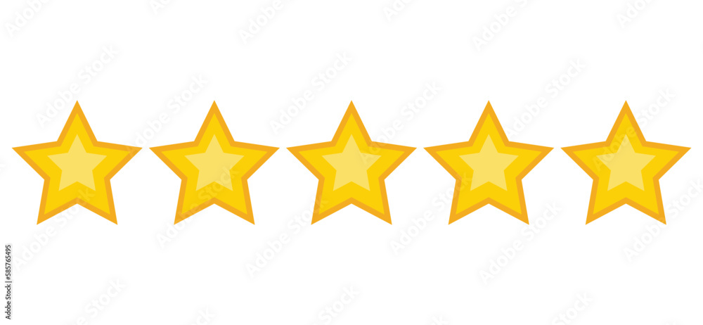 Five stars customer product rating review flat icon for apps and websites, vector. Five stars rating.
Five stars customer product rating review flat icon for apps and websites, vector. Five stars rating.