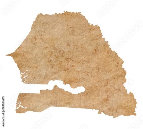 Wallpaper Mural map of Senegal on old brown grunge paper Torontodigital.ca
