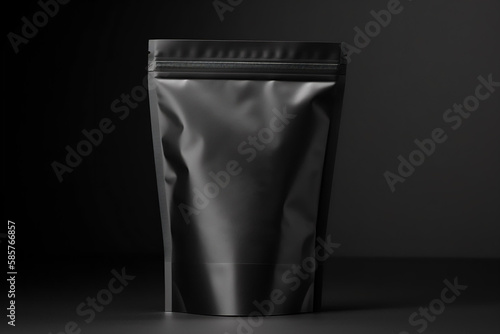 Coffee bag. Blank blank package mockup. Food packaging design in sachets. Protein food sachet, front view template. ai