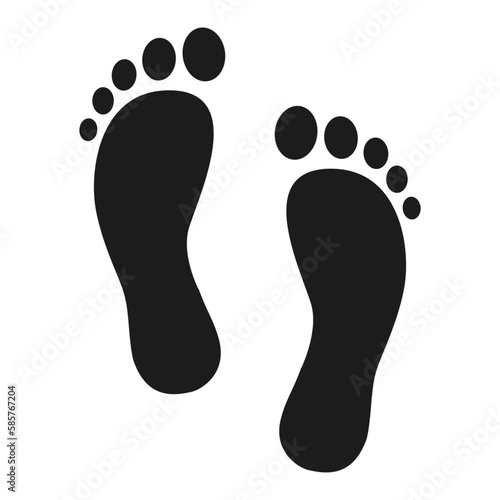 Human shoe footprint icon. Vector footwears. Flat style. Black silhouettes. Illustration isolated on white © Esfir