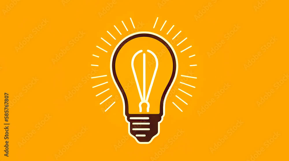 Creative minimalist light bulb logo, generative AI. Creative minimalist light bulb logo, generative AI.