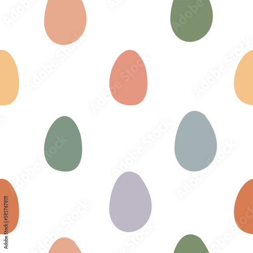 Easter seamless pattern, Digital scrapbook paper, Printable egg background, illustration clipart, bunny rabbit flowers, vector images in flat cartoon style.